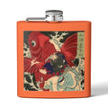 Kintaro on Red Koi Stainless Steel Flask, 6oz
