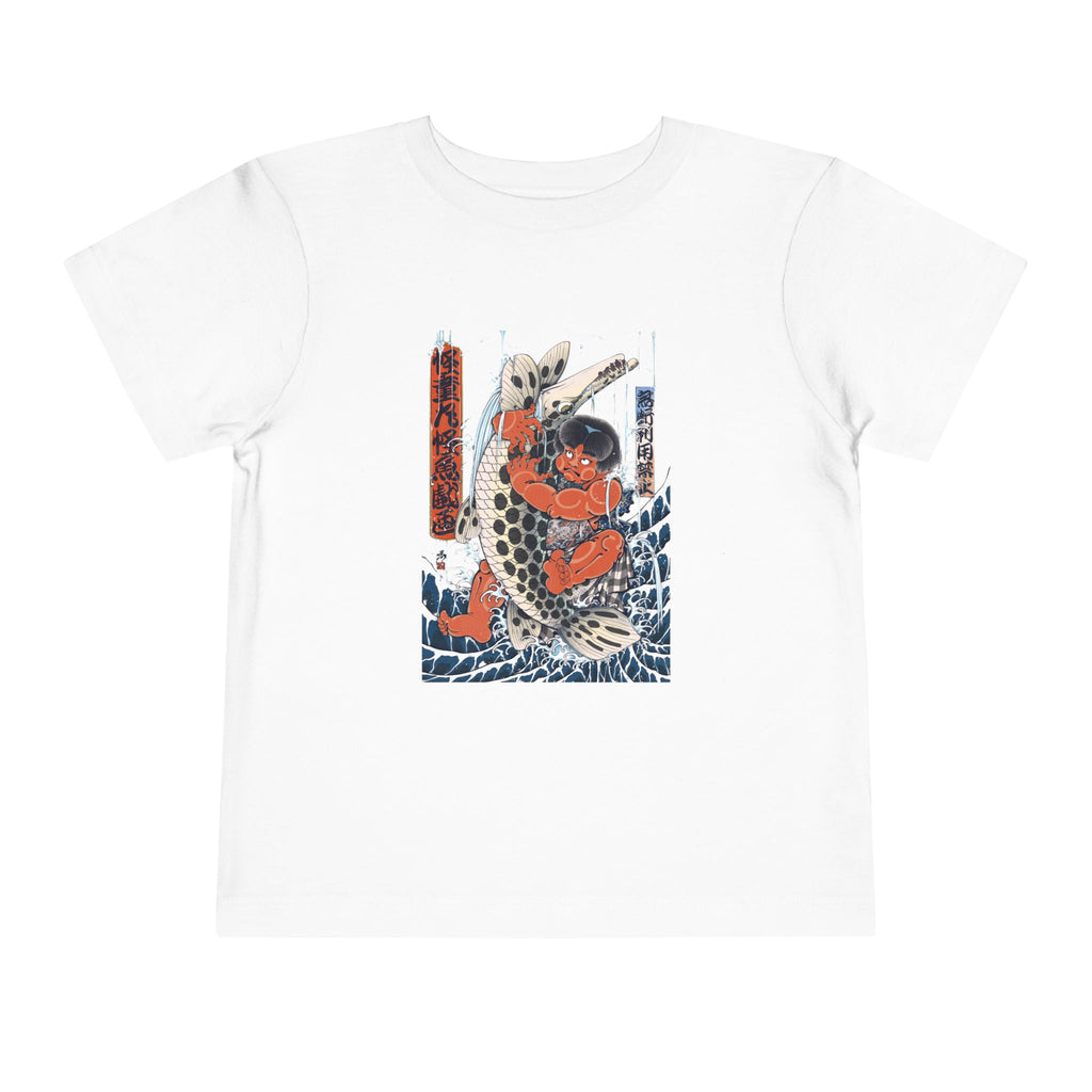 Toddler Short Sleeve Tee with Kintaro Fighting Fish Print