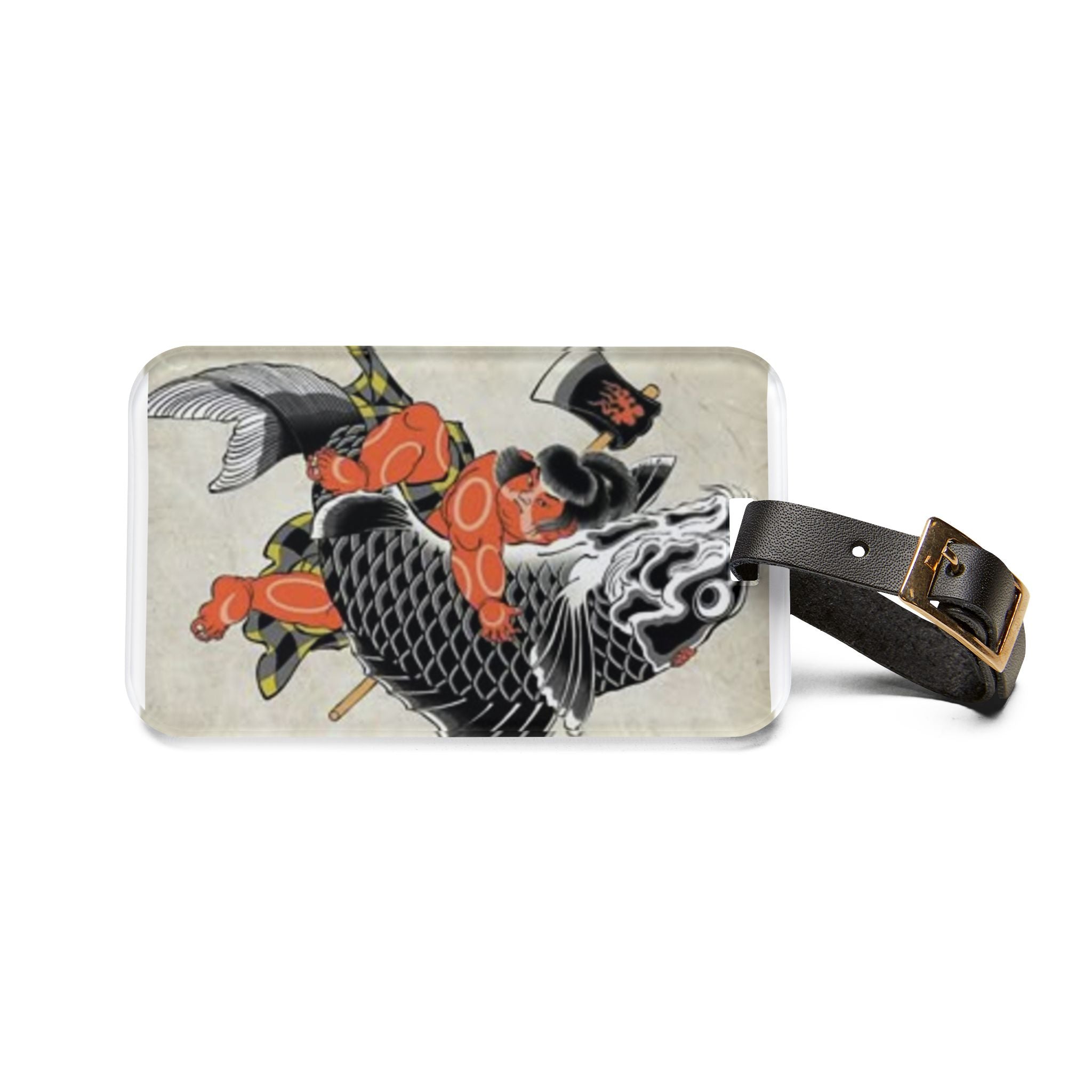 Koi Carp Tattoo Design Luggage Tag | Japanese Fisherman Art