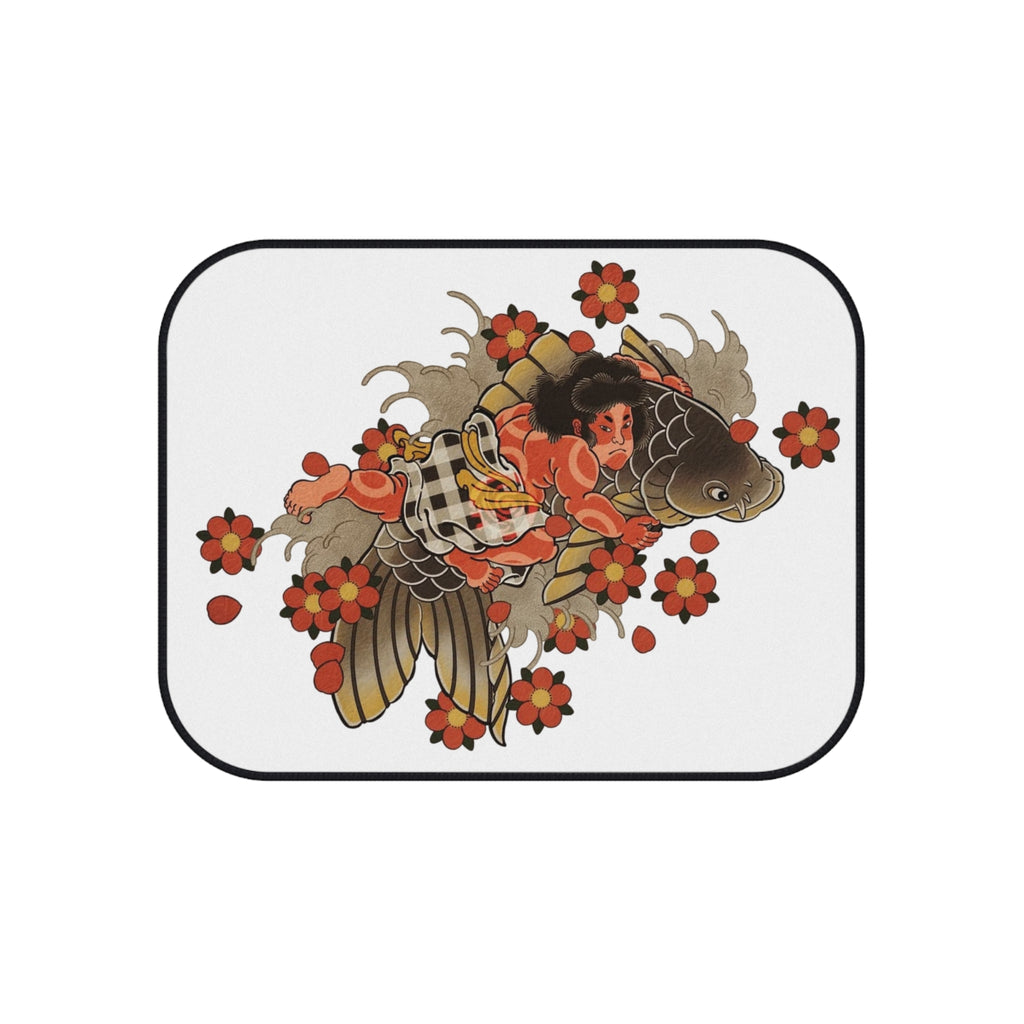 Kintaro Riding Koi with Cherry Blossoms Car Mats (Set of 4)