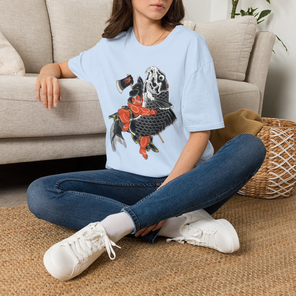Kintaro Riding Koi with Axe Tshirt (Men, Women, Unisex)