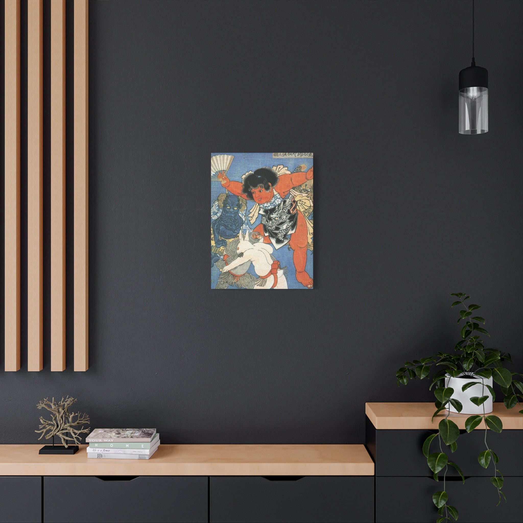 Kintaro and Friends with Blue Background Matte Canvas, Stretched, 1.25"