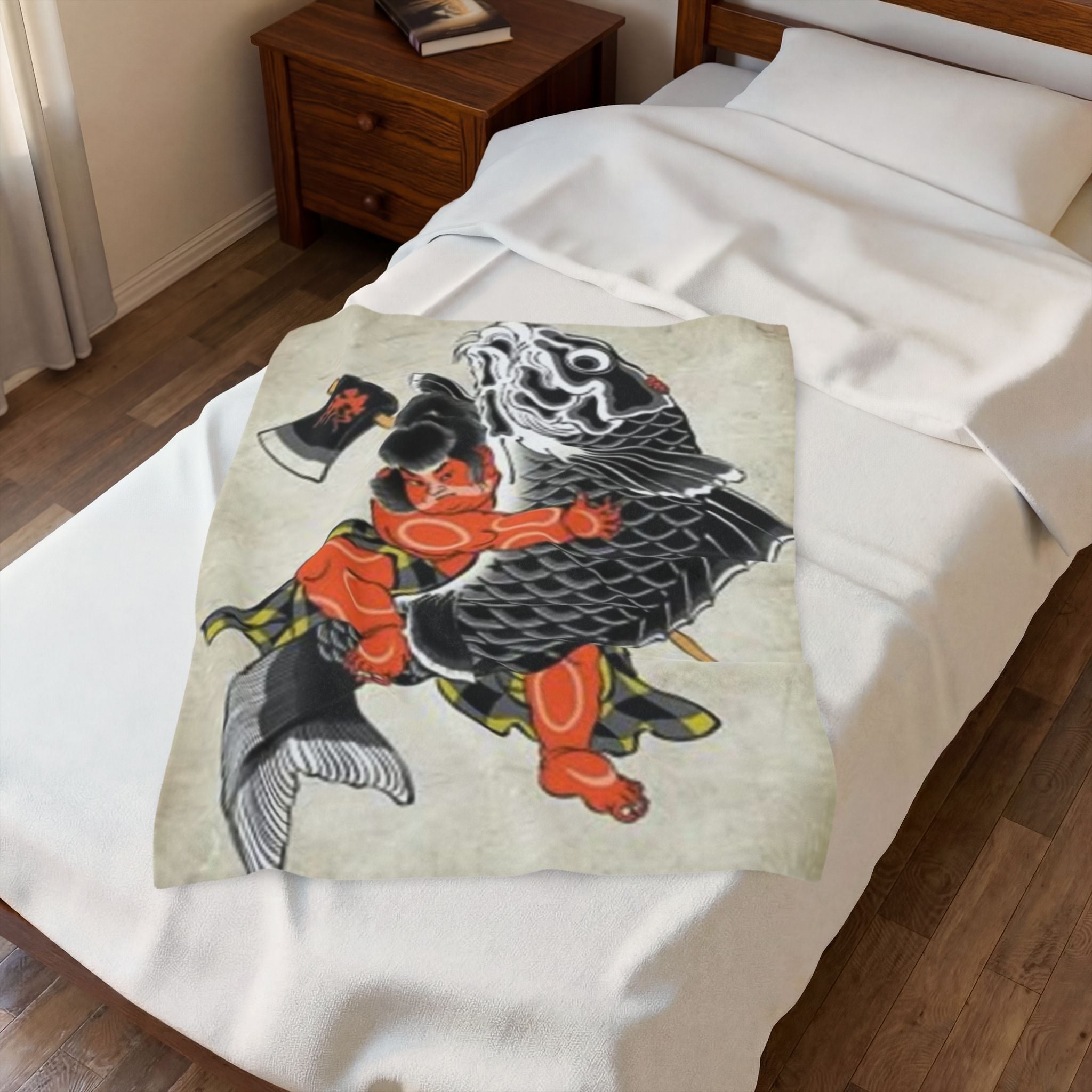 Kintaro The Golden Boy Velveteen Plush Blanket — Cozy Throw
