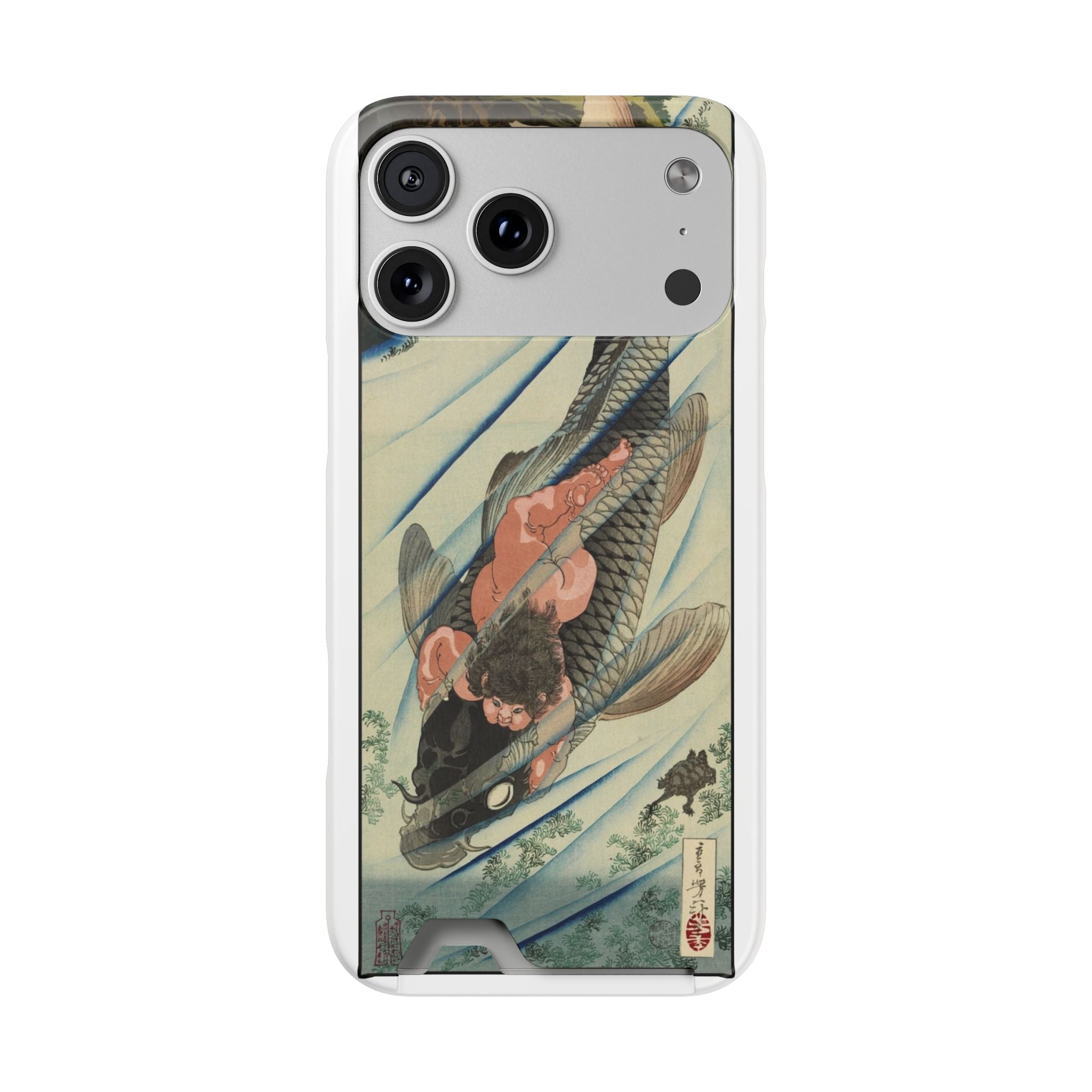 Koi Wave Phone Case with Card Holder — Japanese Ukiyo-e Art