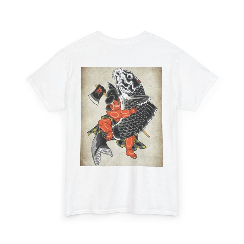 Koi Warrior Graphic Tee — Japanese Tattoo Style Carp Design