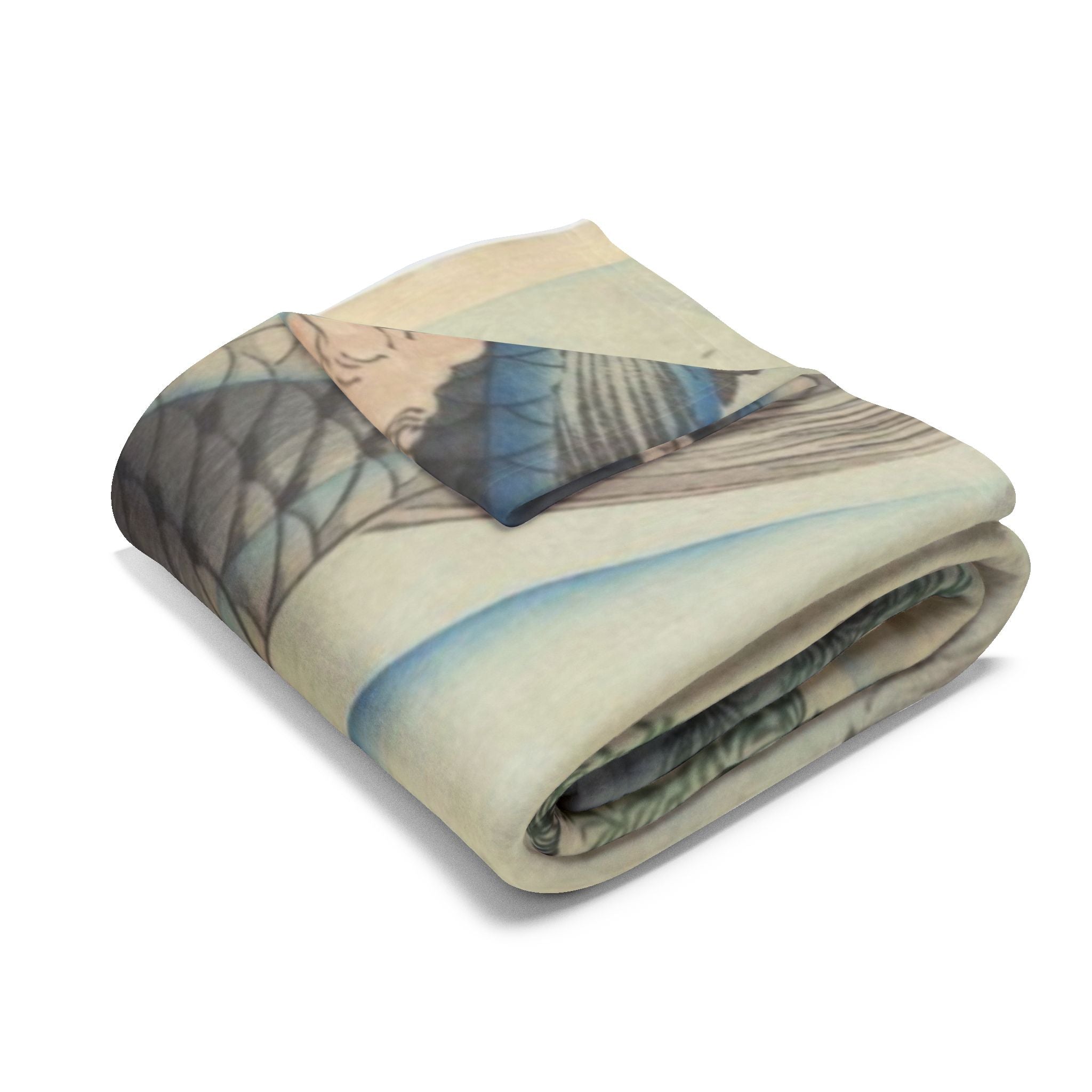 Kintaro on Koi Light Blue Arctic Fleece Blanket (3 Sizes)