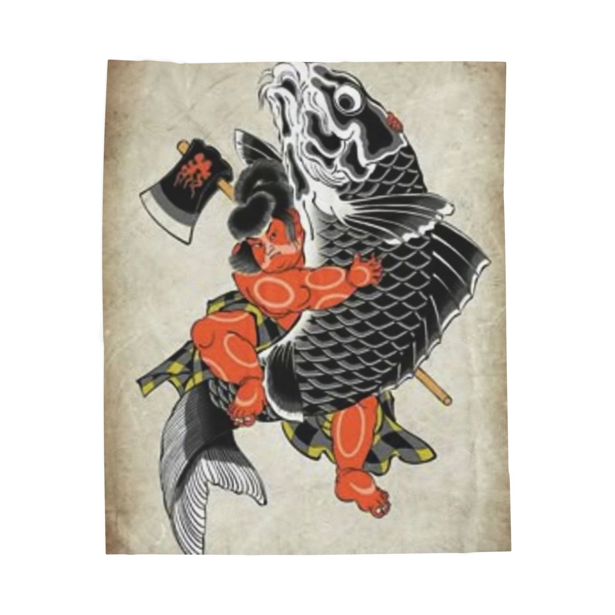 Kintaro The Golden Boy Velveteen Plush Blanket — Cozy Throw