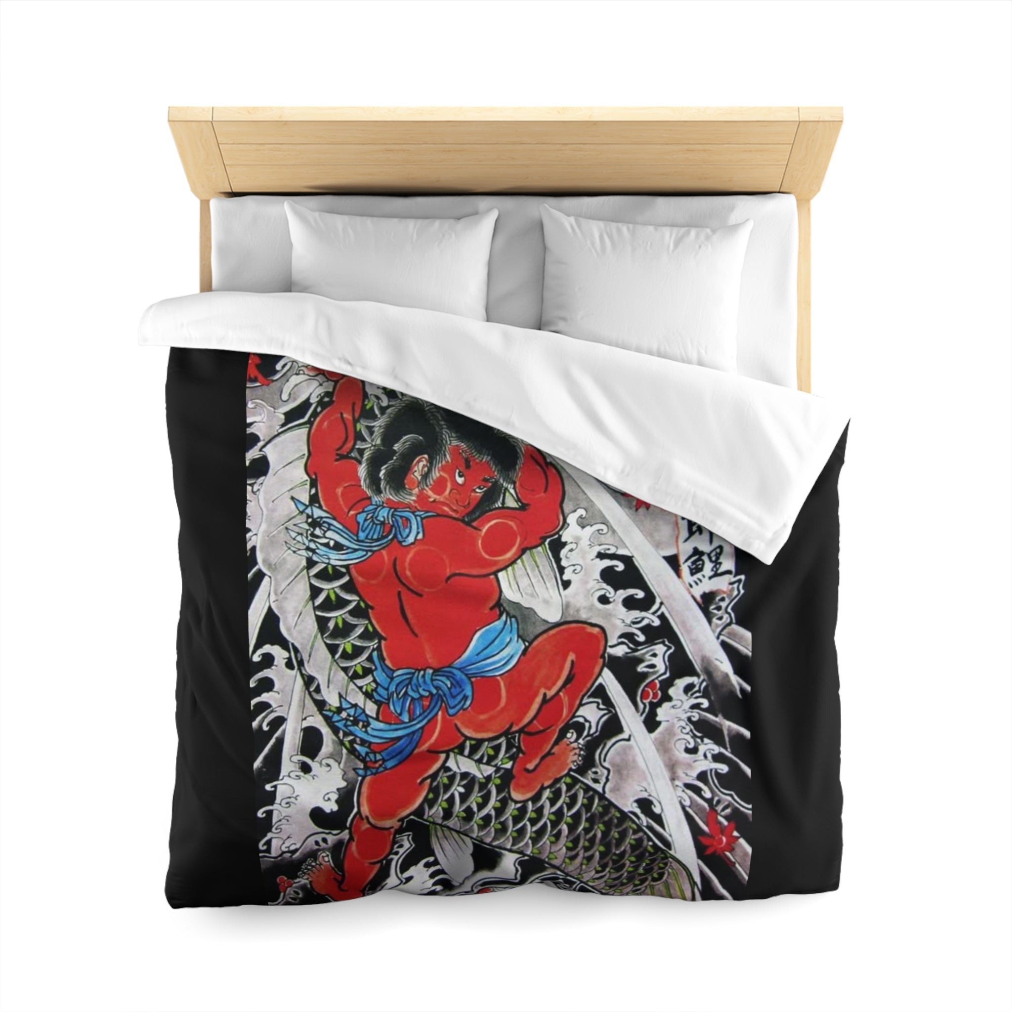 Kintaro The Golden Boy with Koi Duvet Cover