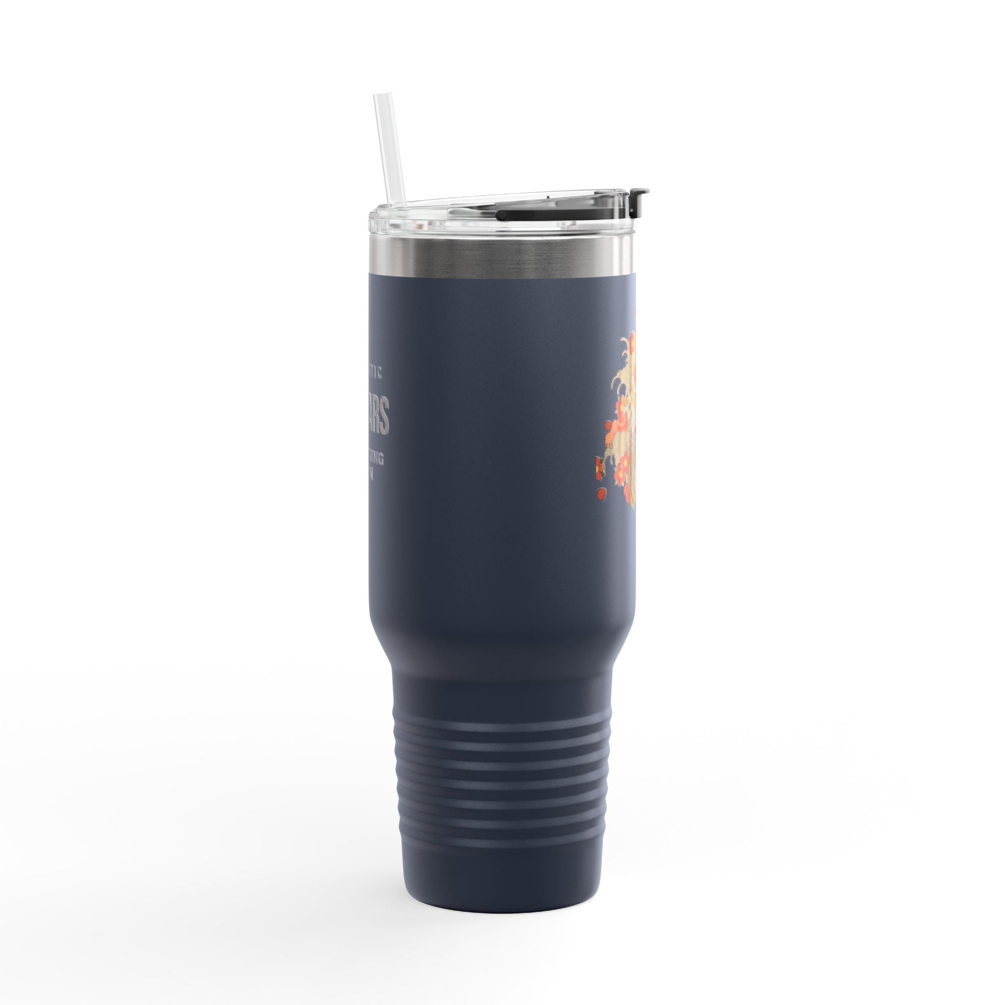 Kintaro with Koi and Cherry Blossoms — 40oz Insulated Travel Mug Tumbler with Handle