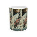 Katsushika Hokusai Style Wave & Bird Ceramic Mug (11oz, 15oz)
