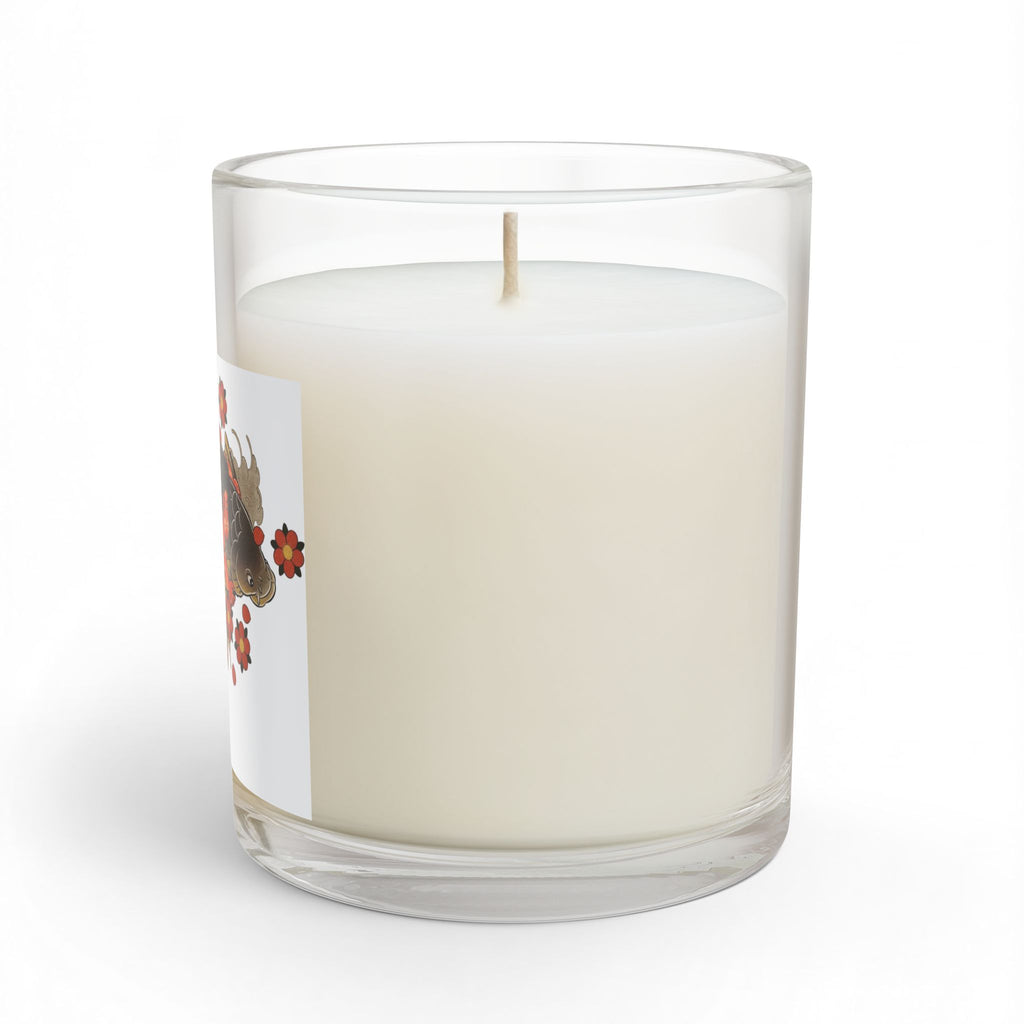 Kintaro with Koi and Cherry Blossoms Glass Candle, 11oz
