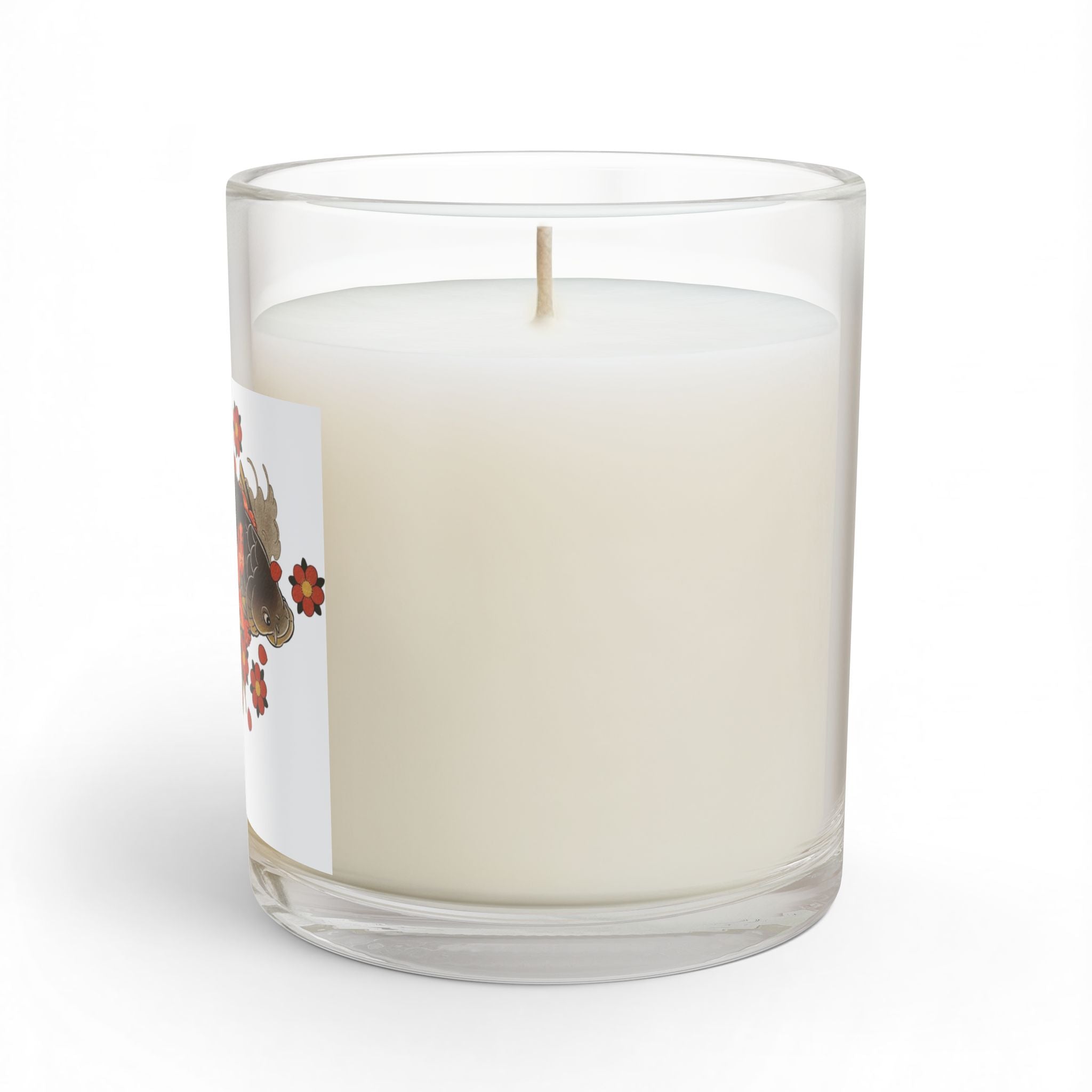 Kintaro with Koi and Cherry Blossoms Glass Candle, 11oz