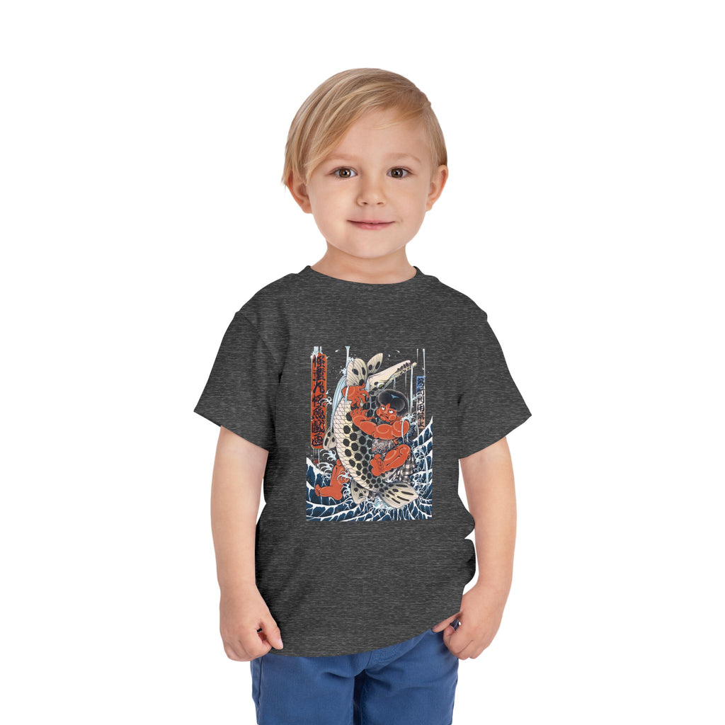 Toddler Short Sleeve Tee with Kintaro Fighting Fish Print