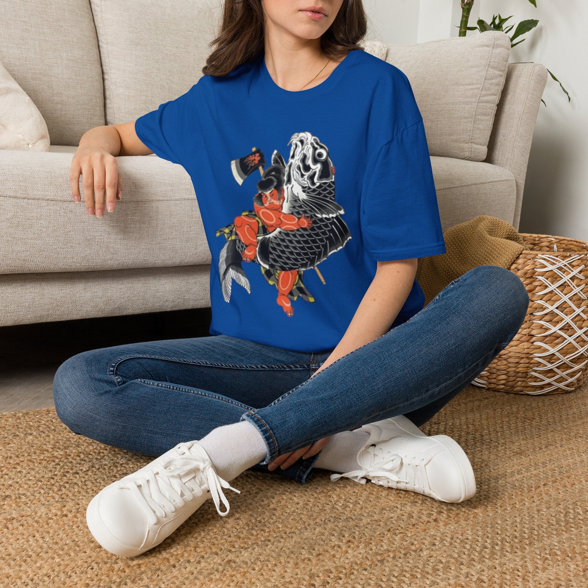 Kintaro Riding Koi with Axe Tshirt (Men, Women, Unisex)