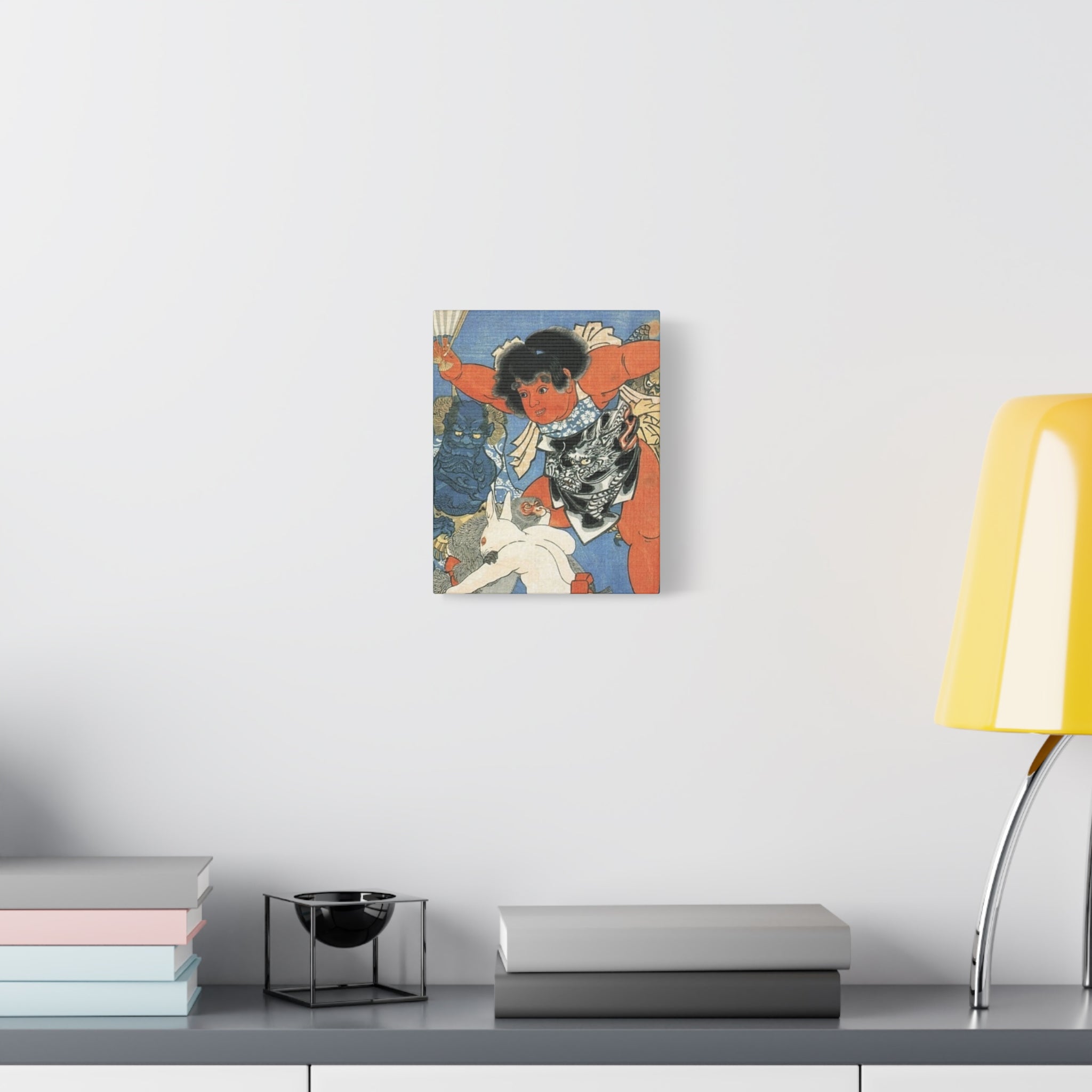 Kintaro and Friends with Blue Background Matte Canvas, Stretched, 1.25"