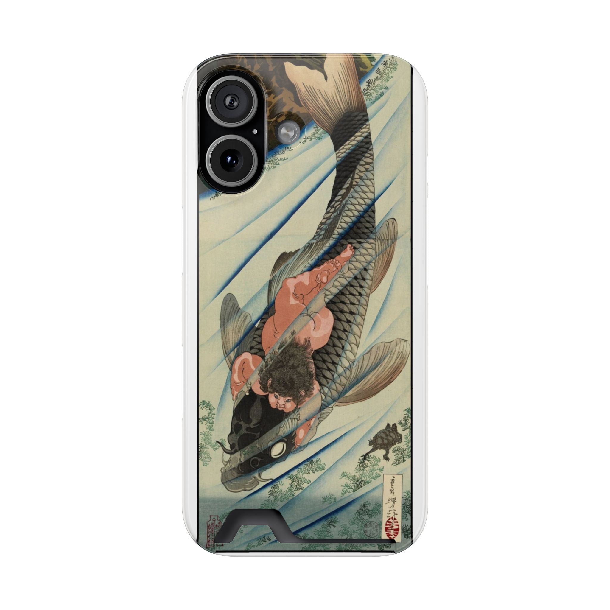 Koi Wave Phone Case with Card Holder — Japanese Ukiyo-e Art