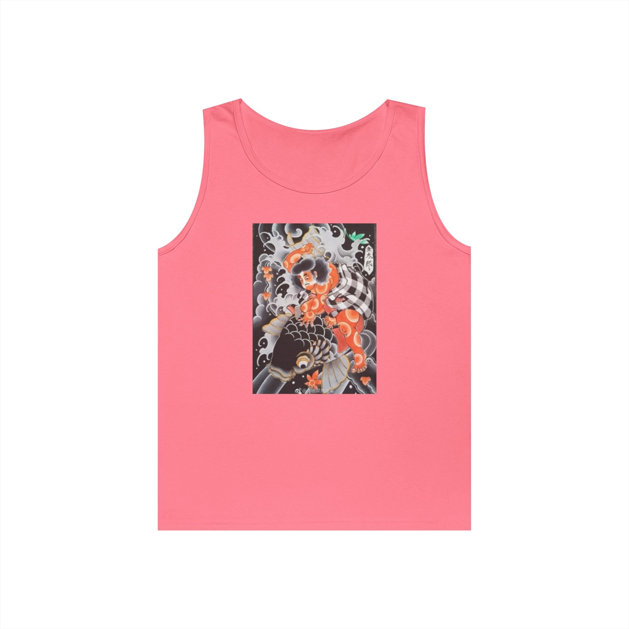 Kintaro with Black Koi Unisex Heavy Cotton Tank Top