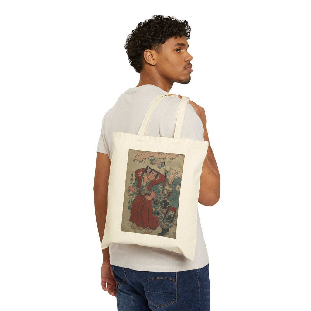Tote Bag — Vintage Japanese Ukiyo-e Kintaro Print Canvas Tote