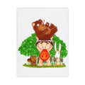 Toddler Blanket — Kintaro The Golden Boy with Bear & Bunny Nursery Throw