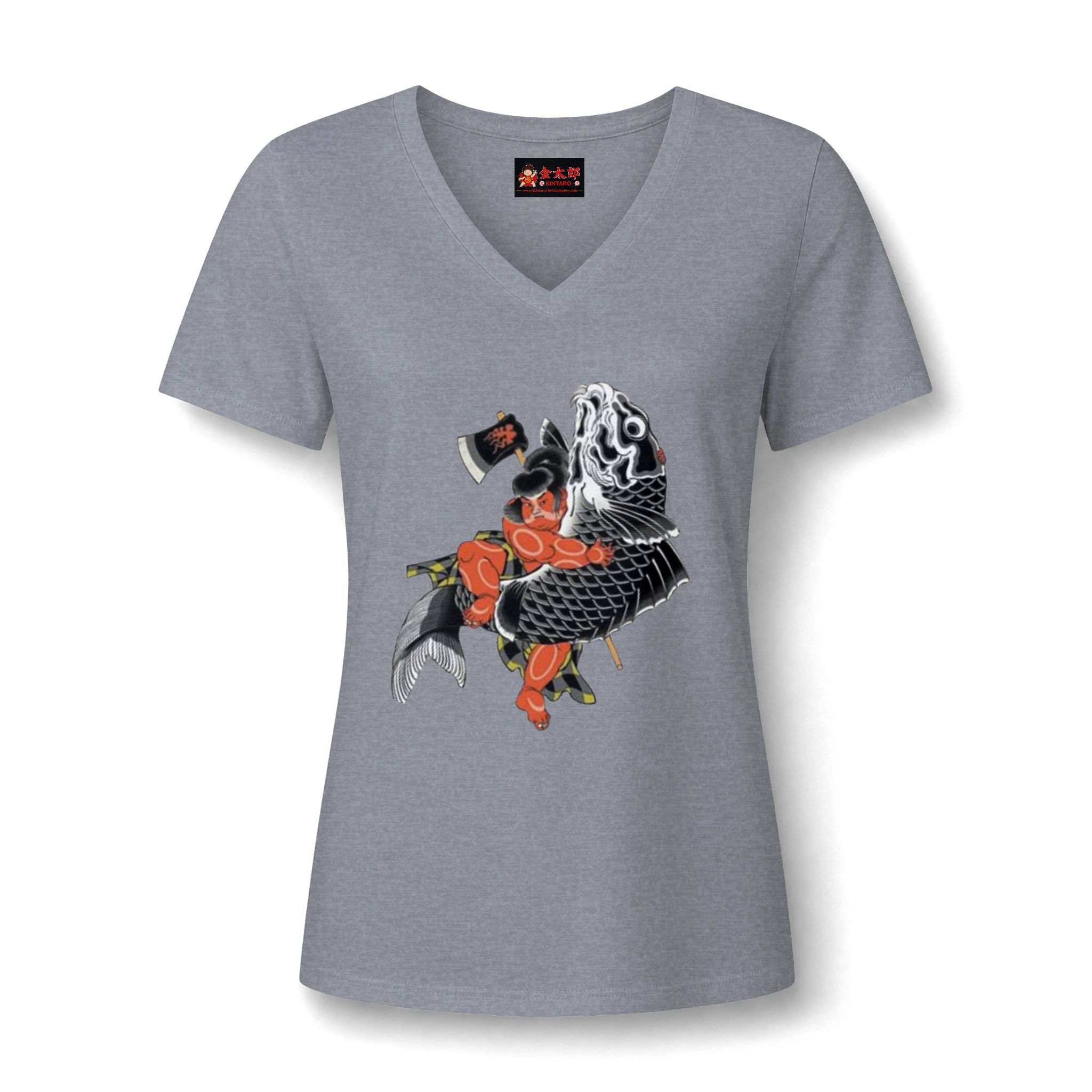 Kintaro and Koi V-Neck Tee  Women's Shirt