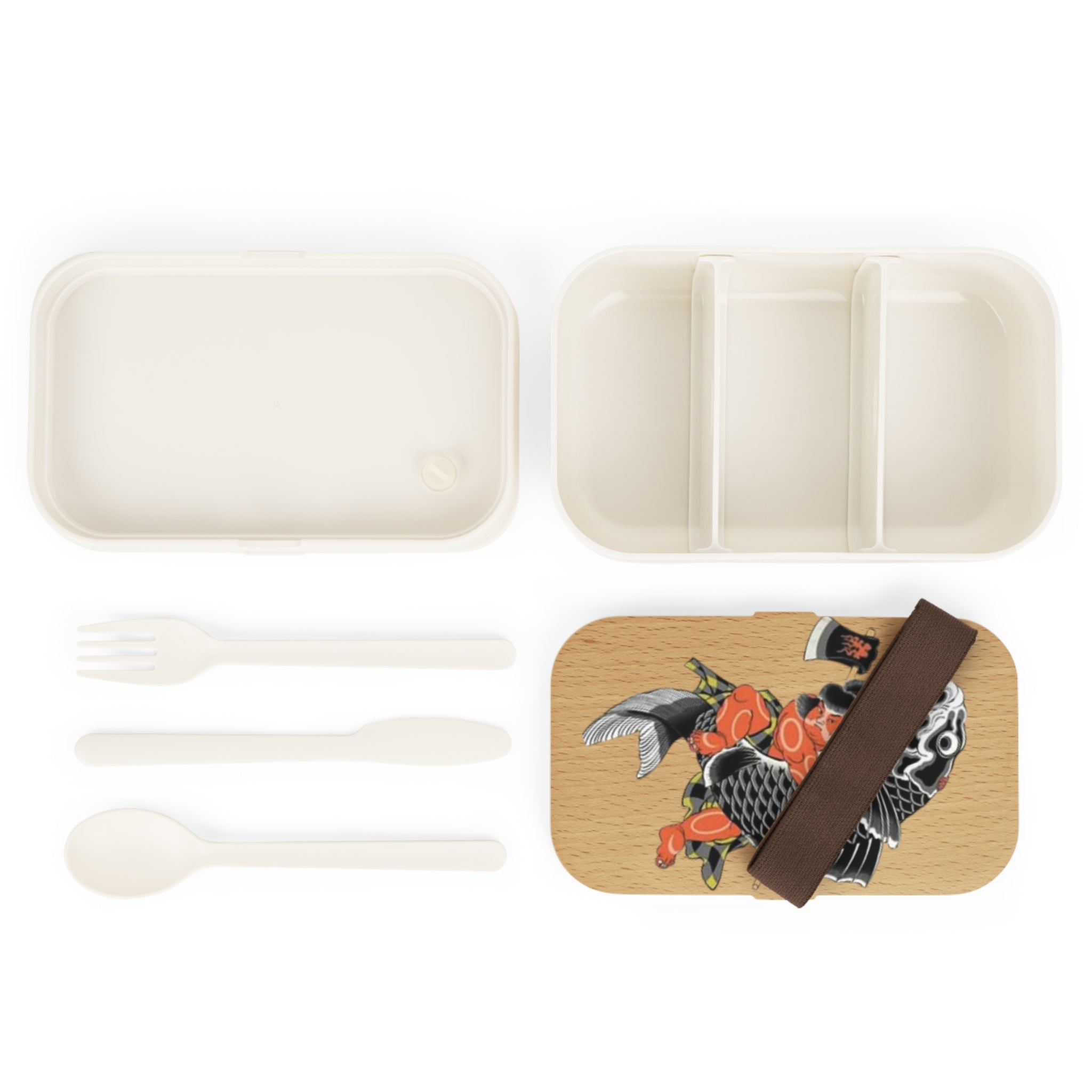 Kintaro Holding Koi and Axe Print Bento Lunch Box