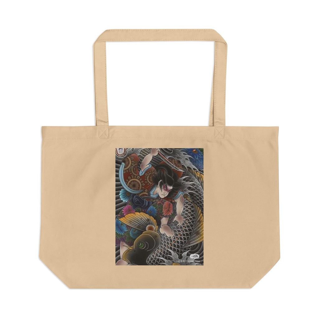 Kintaro Tote Bag — Large Eco Canvas Tote with Traditional Kintaro Illustration