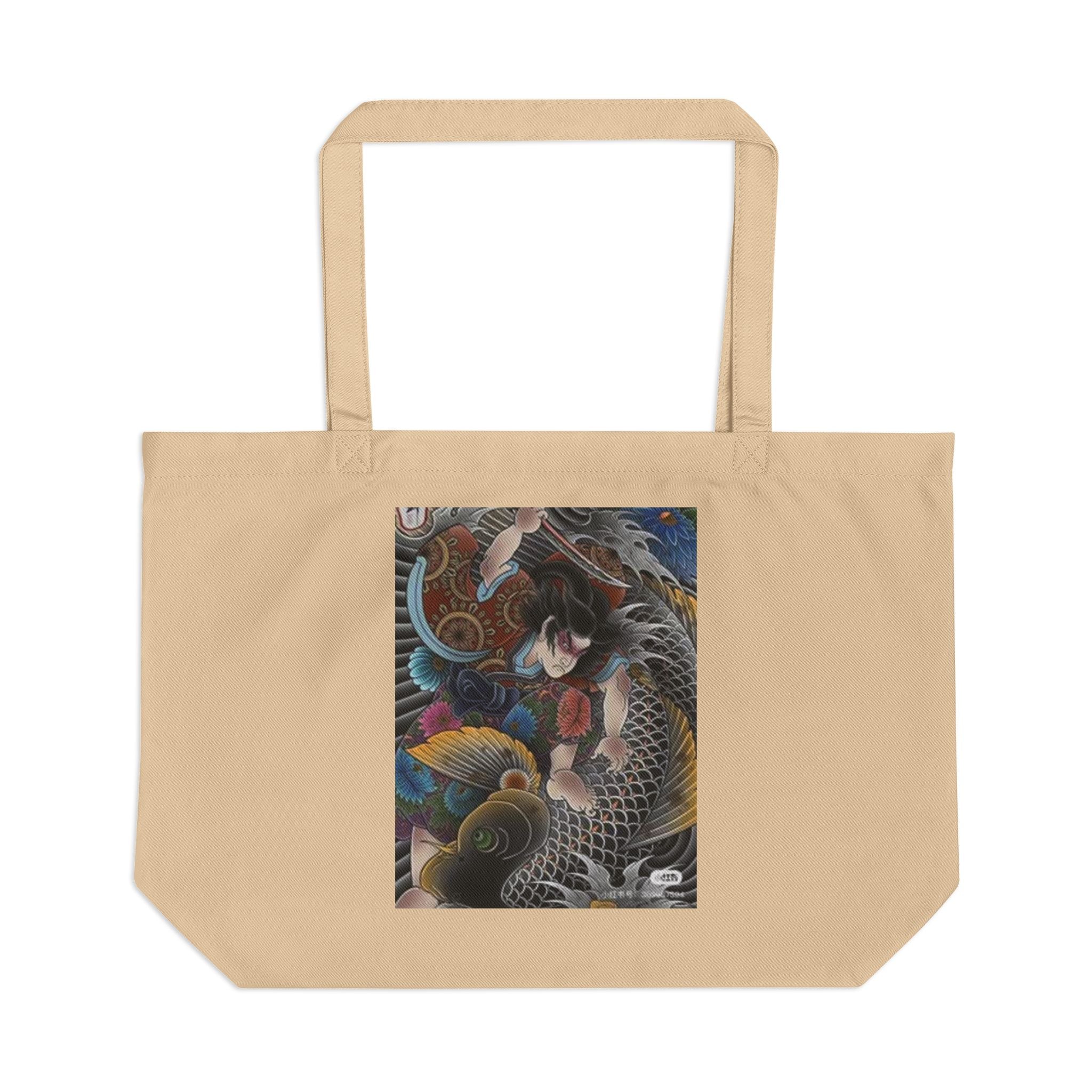 Kintaro Tote Bag — Large Eco Canvas Tote with Traditional Kintaro Illustration