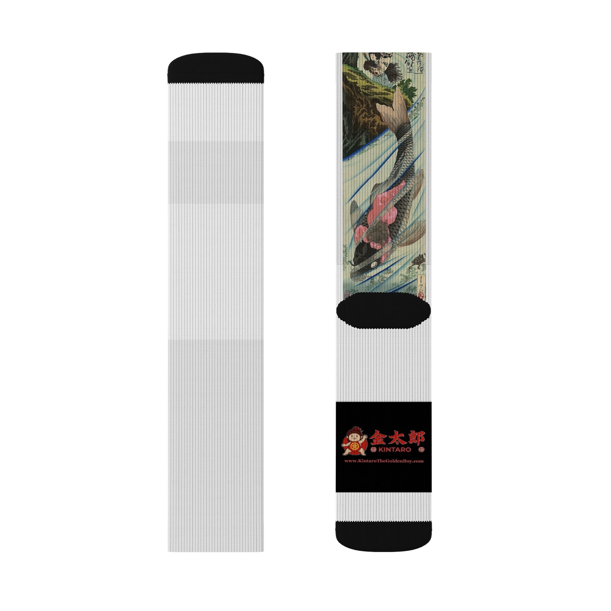 Kintaro The Golden Boy Cherry Blossom Design Crew Socks