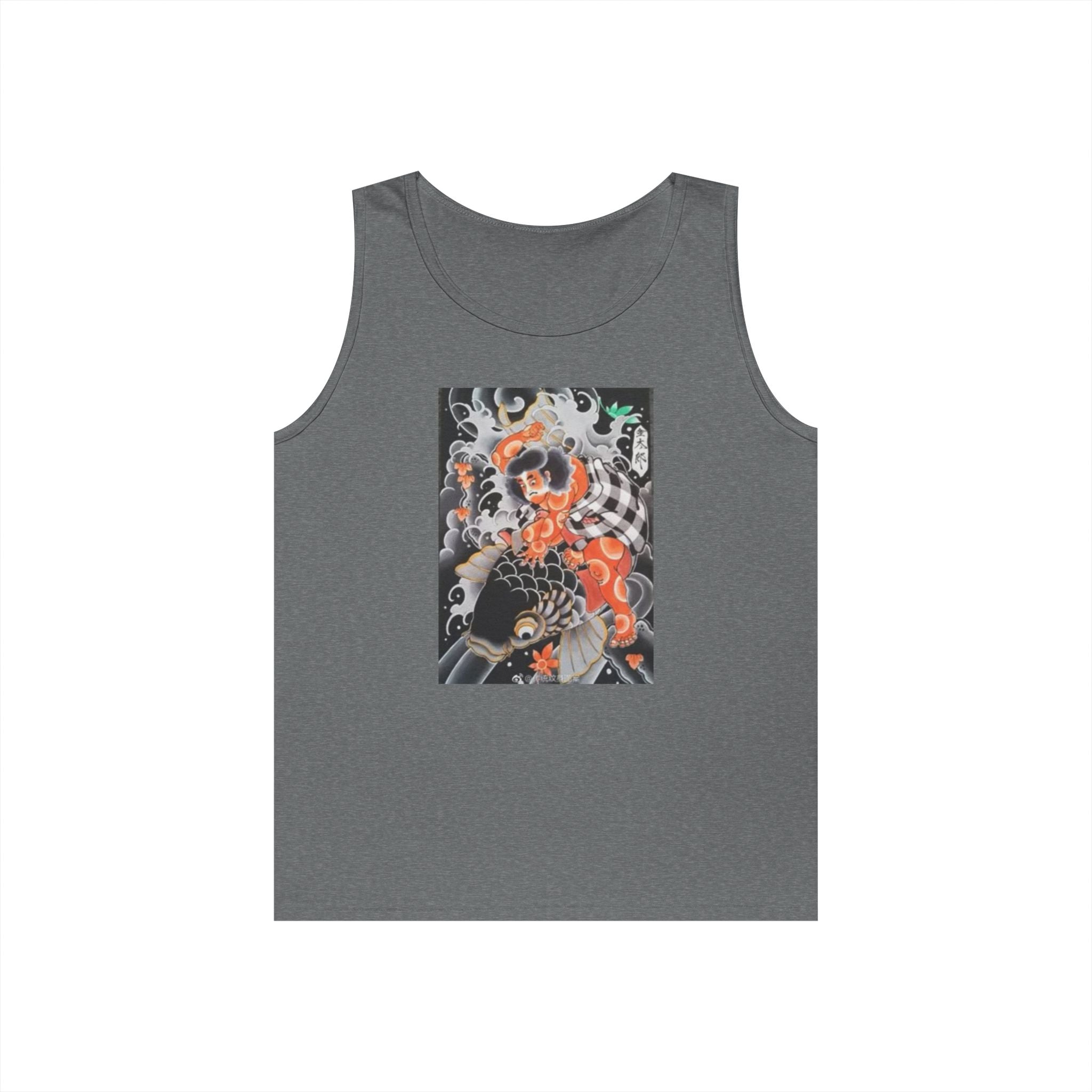 Kintaro with Black Koi Unisex Heavy Cotton Tank Top