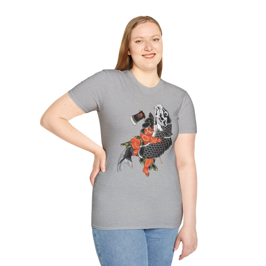 Kintaro Riding Koi with Axe Tshirt (Men, Women, Unisex)