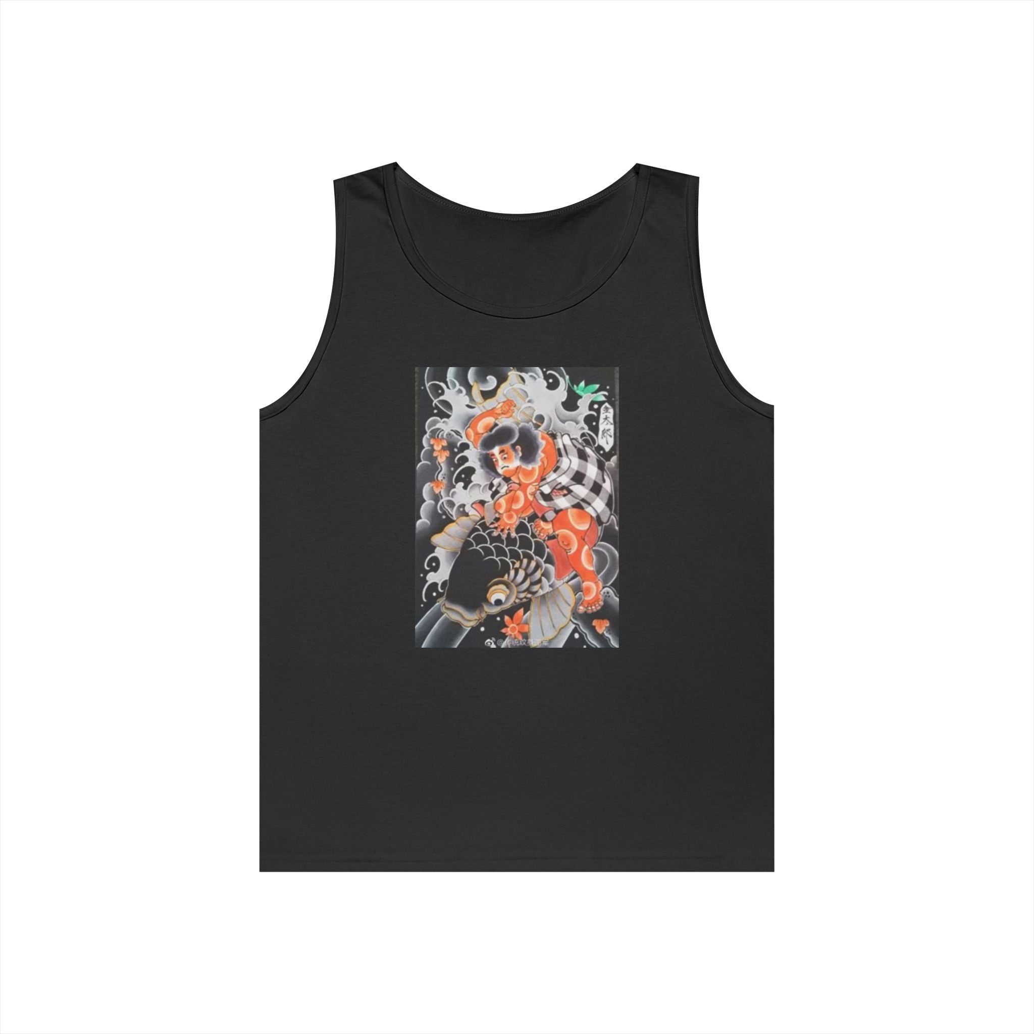 Kintaro with Black Koi Unisex Heavy Cotton Tank Top