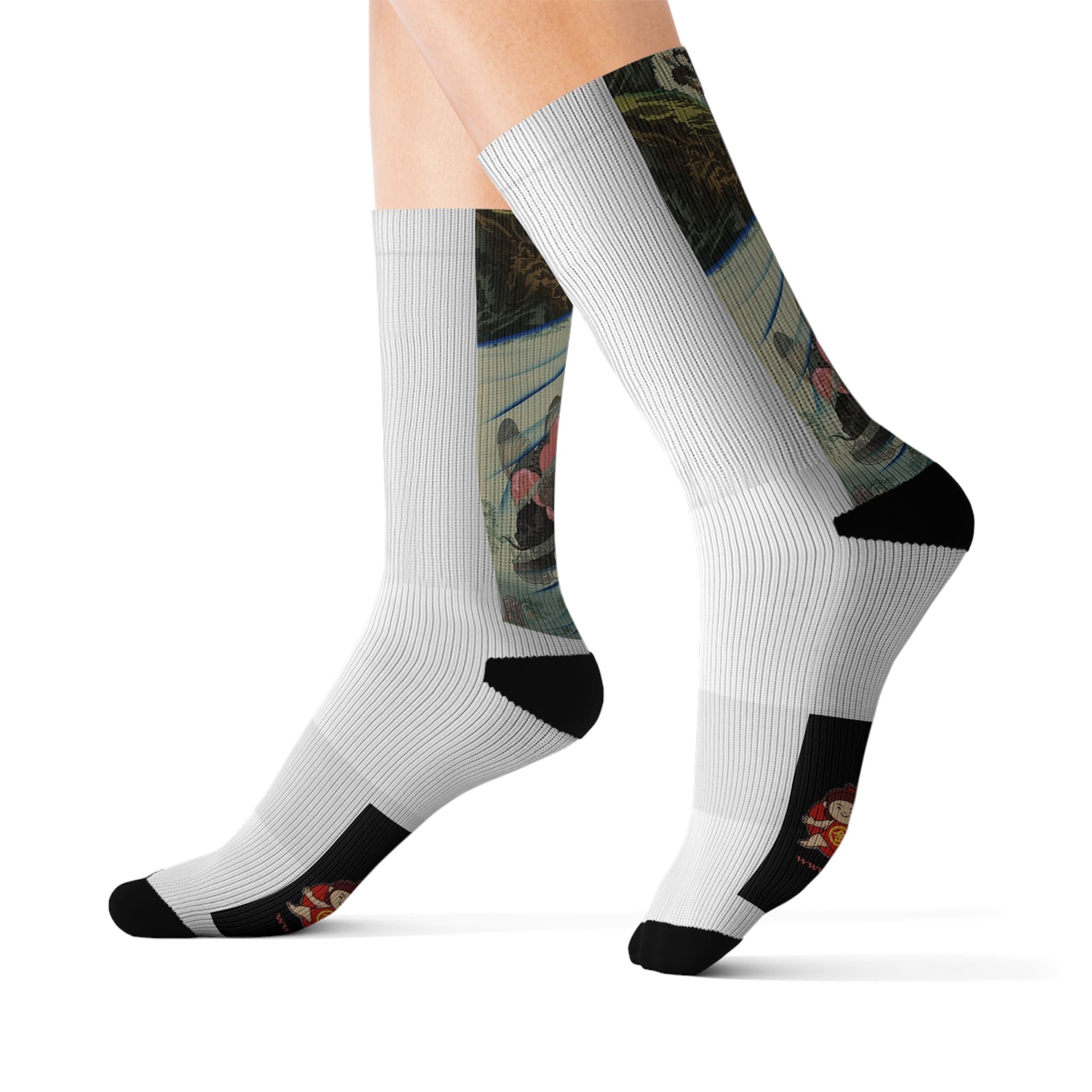 Kintaro The Golden Boy Cherry Blossom Design Crew Socks