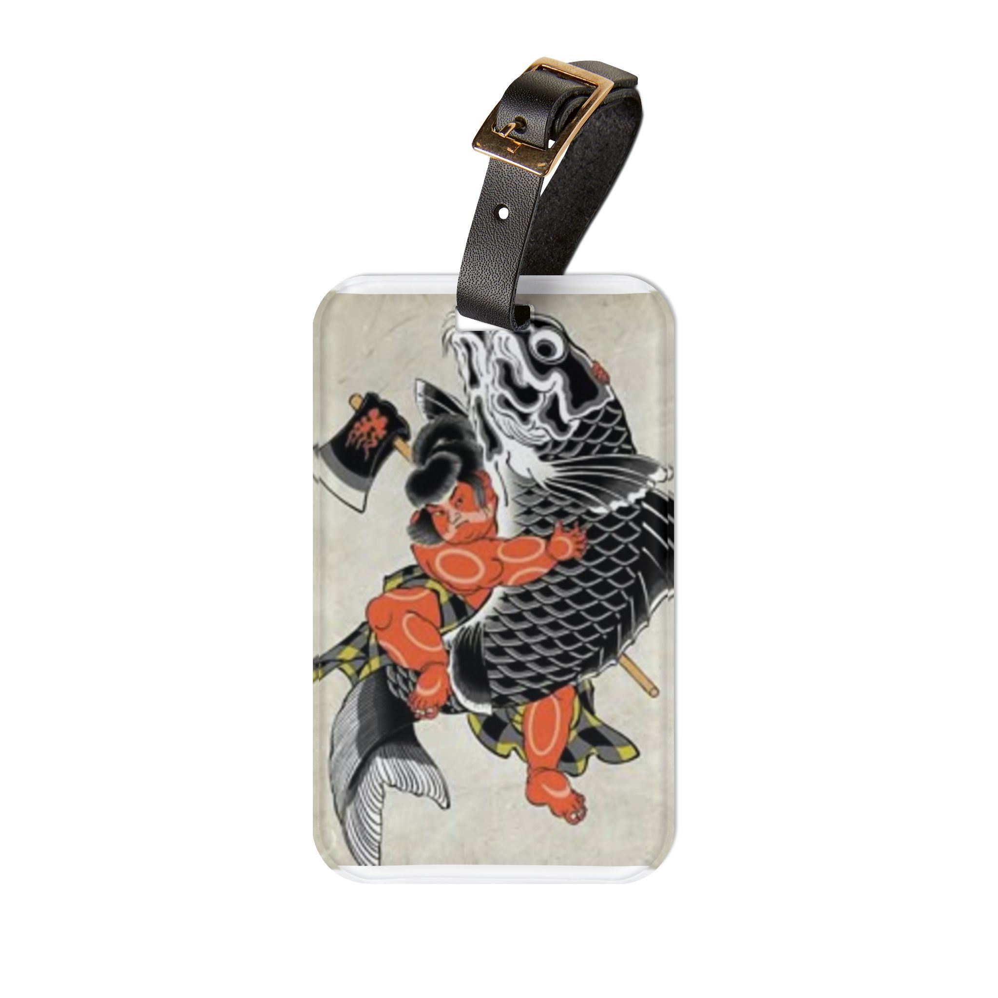 Koi Carp Tattoo Design Luggage Tag | Japanese Fisherman Art