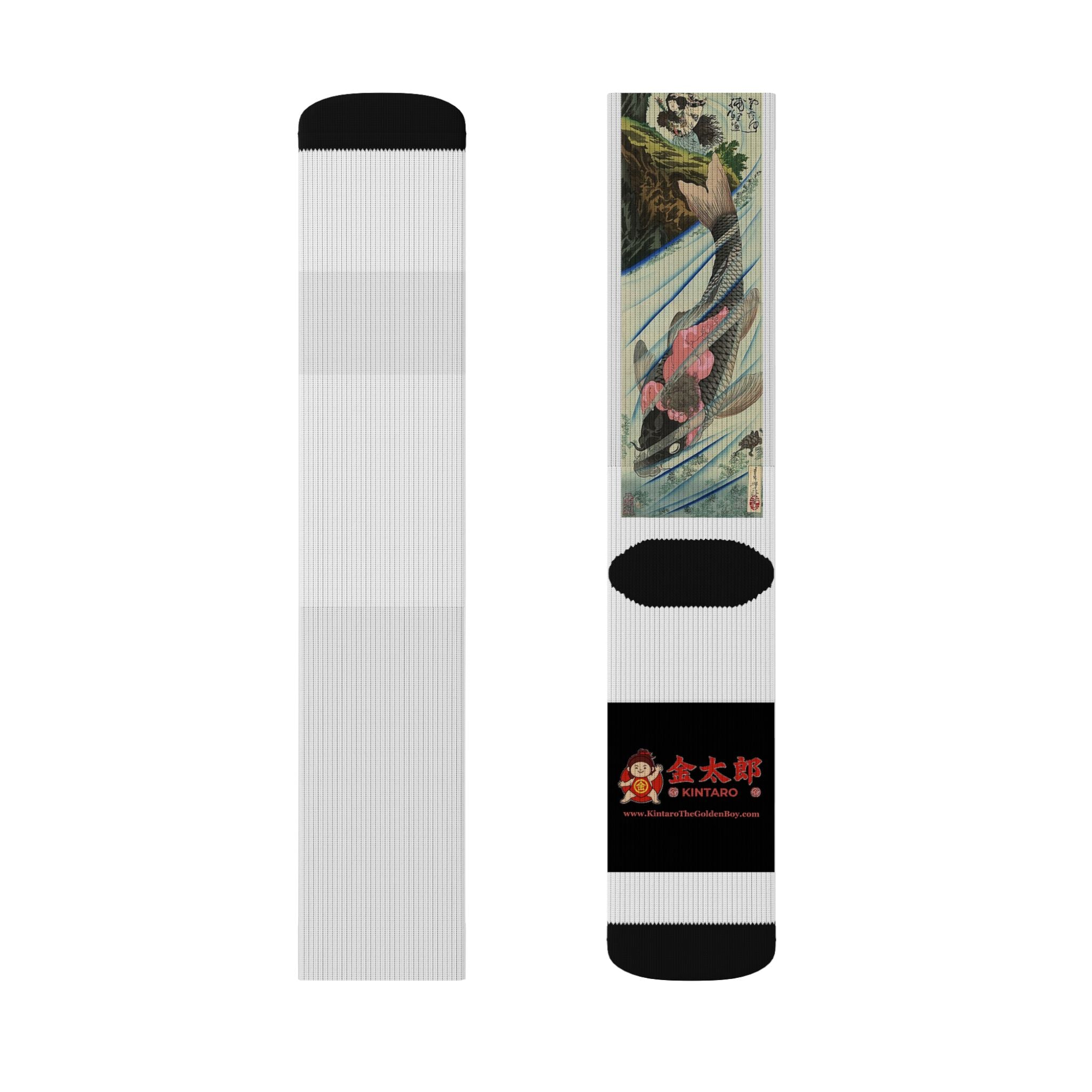 Kintaro The Golden Boy Cherry Blossom Design Crew Socks