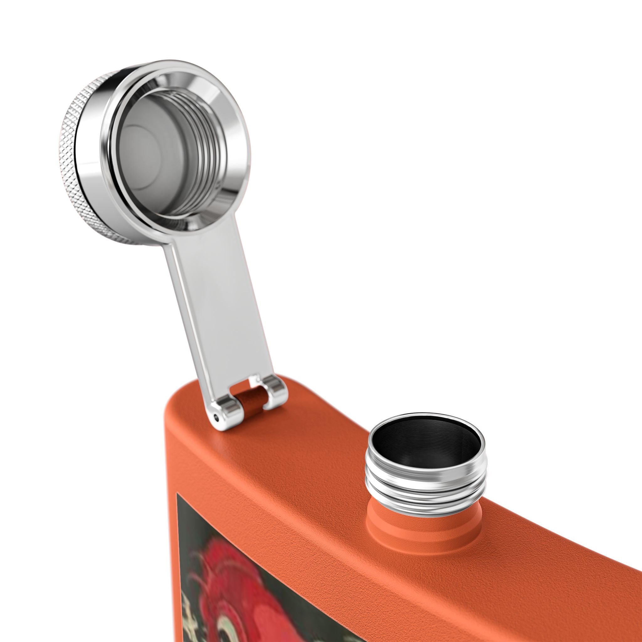 Kintaro on Red Koi Stainless Steel Flask, 6oz