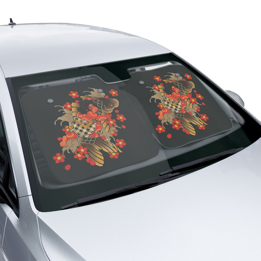 Kintaro and Koi with Cherry Blossoms Car Windshield Cover (2 styles)