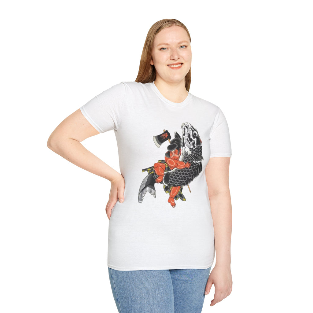 Kintaro Riding Koi with Axe Tshirt (Men, Women, Unisex)