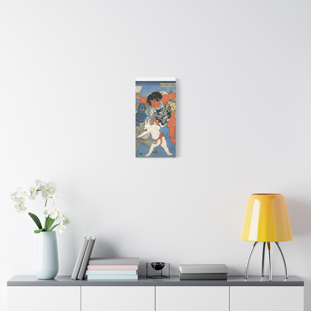 Kintaro and Friends with Blue Background Matte Canvas, Stretched, 1.25"