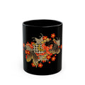 Kintaro and Koi with Cherry Blossoms Black Ceramic Mug (11oz/15oz)