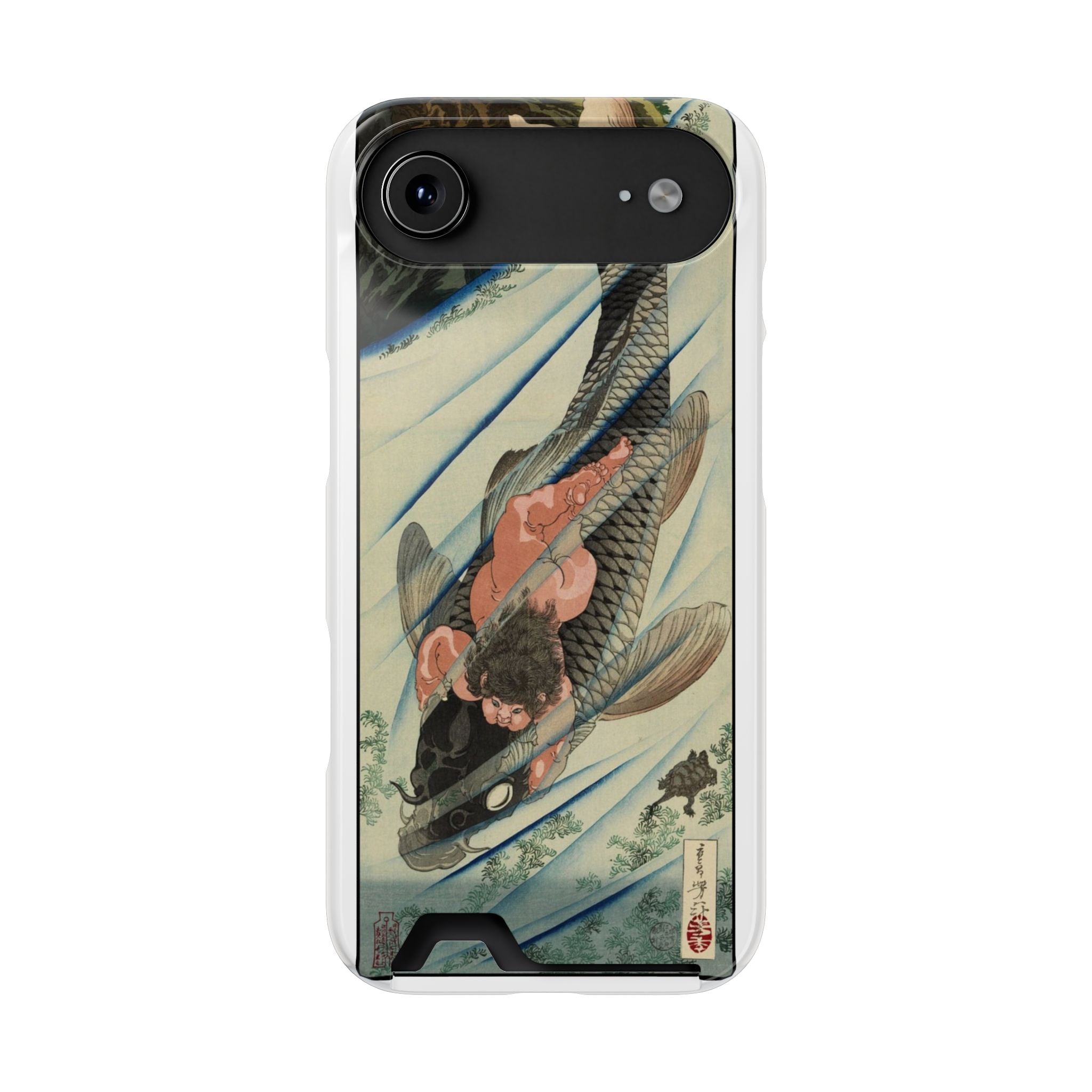 Koi Wave Phone Case with Card Holder — Japanese Ukiyo-e Art