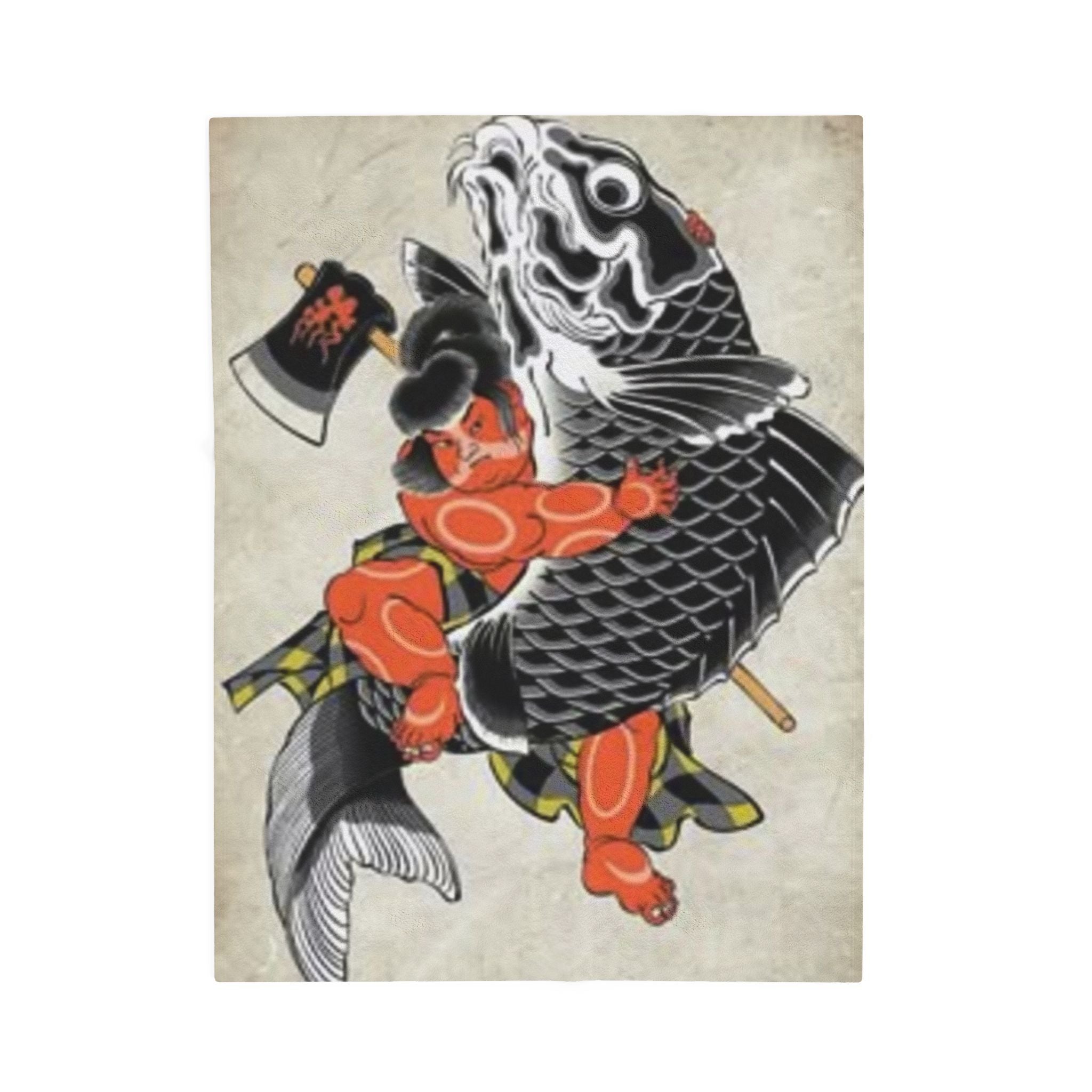 Kintaro The Golden Boy Velveteen Plush Blanket — Cozy Throw