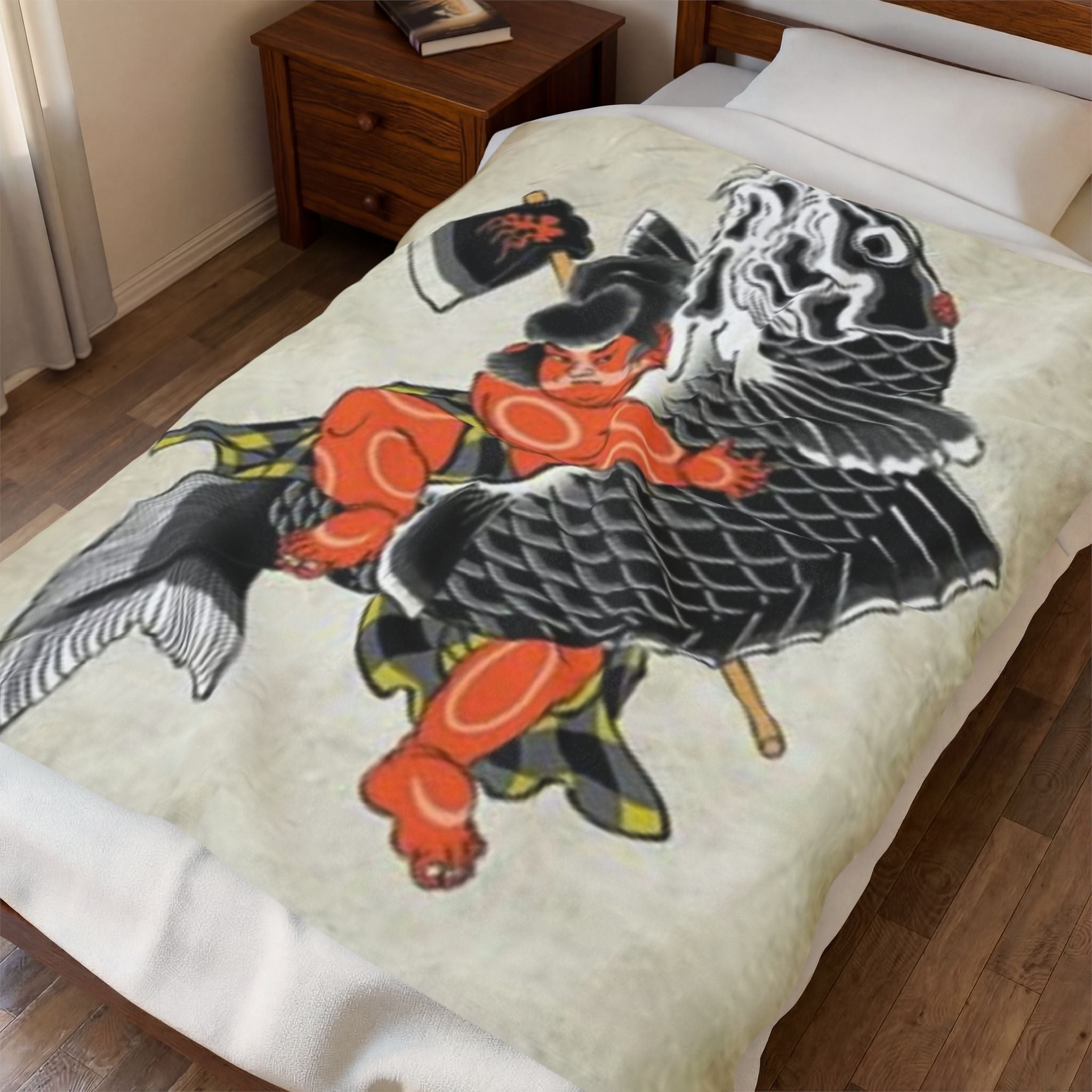 Kintaro The Golden Boy Velveteen Plush Blanket — Cozy Throw
