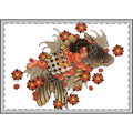 Kintaro Riding Koi with Cherry Blossoms Velveteen Plush Blanket — Cozy Throw