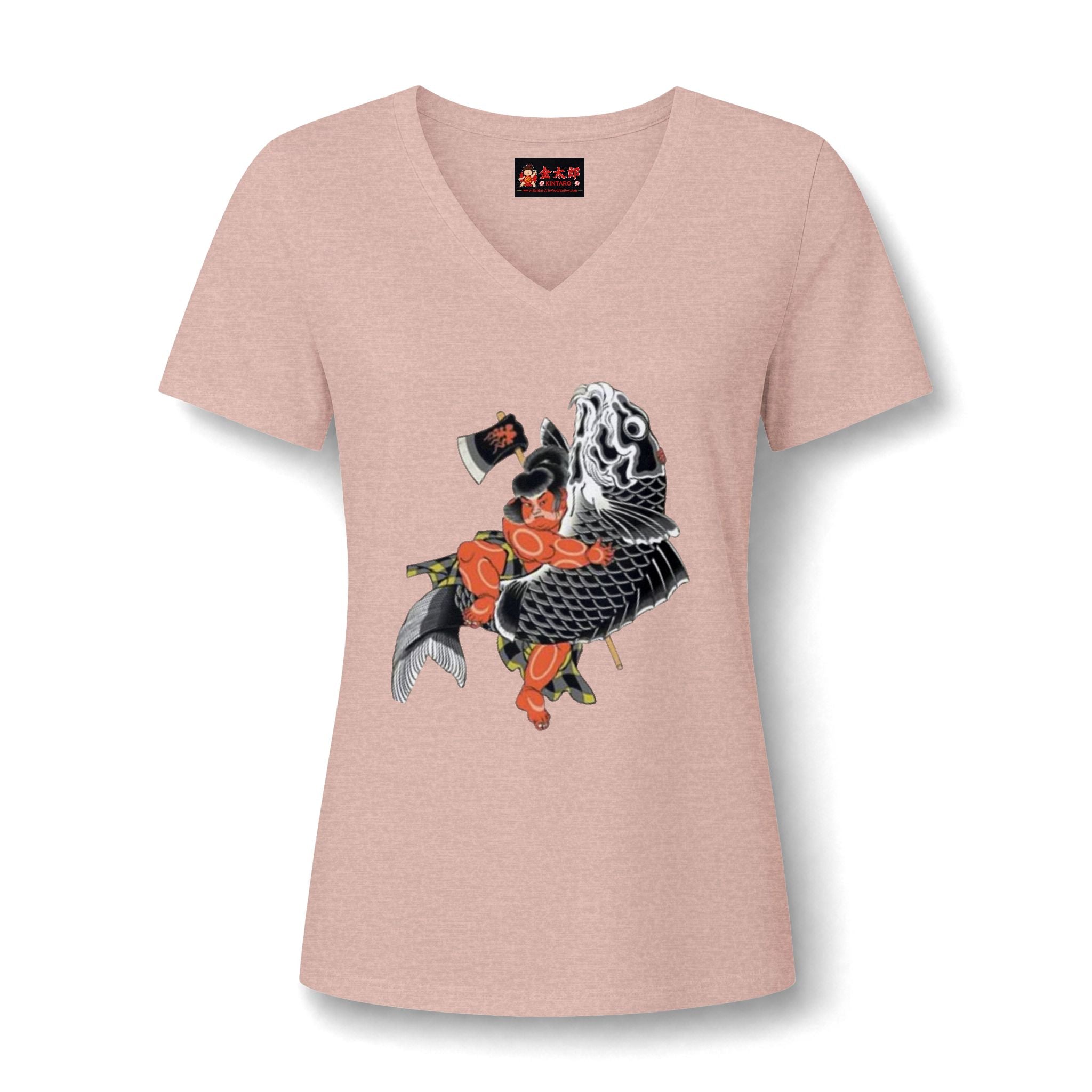 Kintaro and Koi V-Neck Tee  Women's Shirt