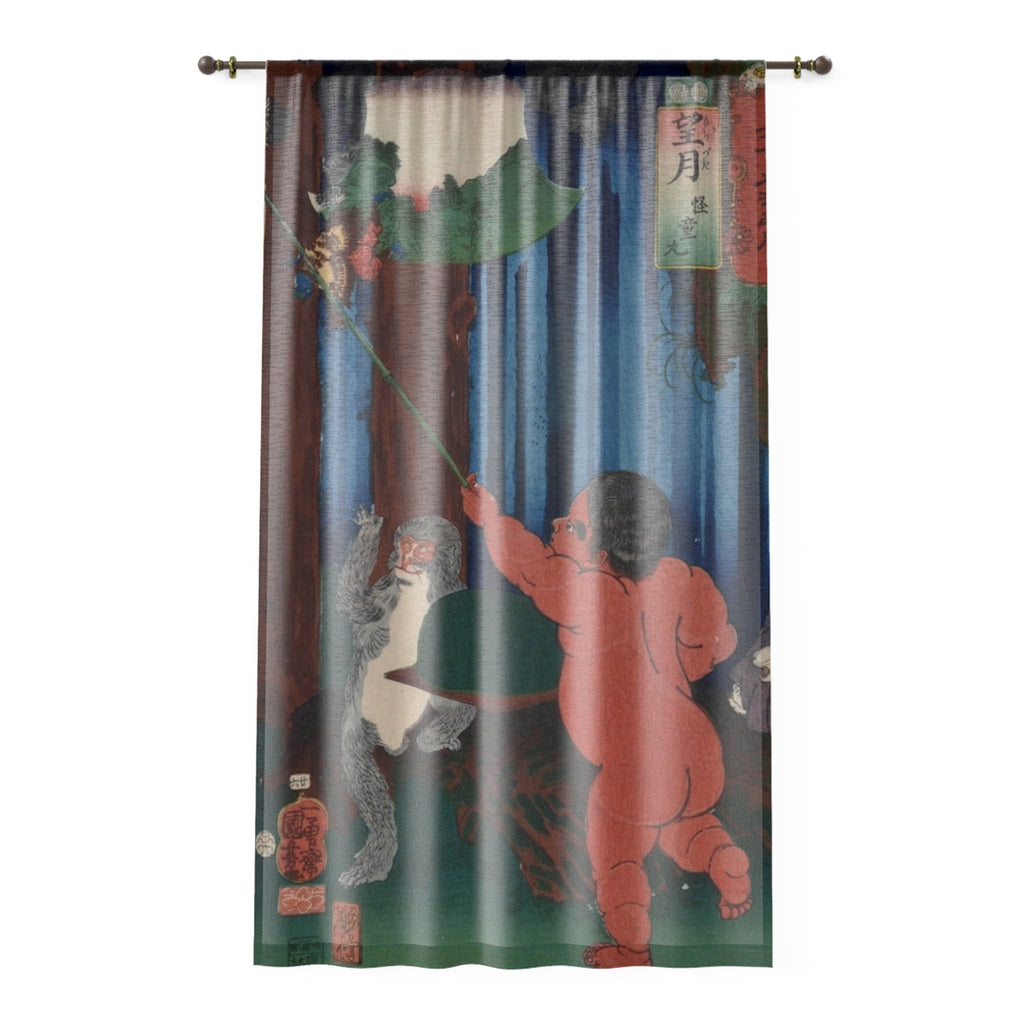 Child with Kite Window Curtain