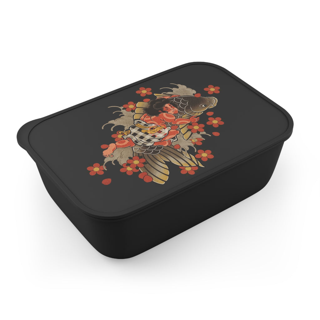 Kintaro with Cherry Blossoms Bento Box with Band and Utensils