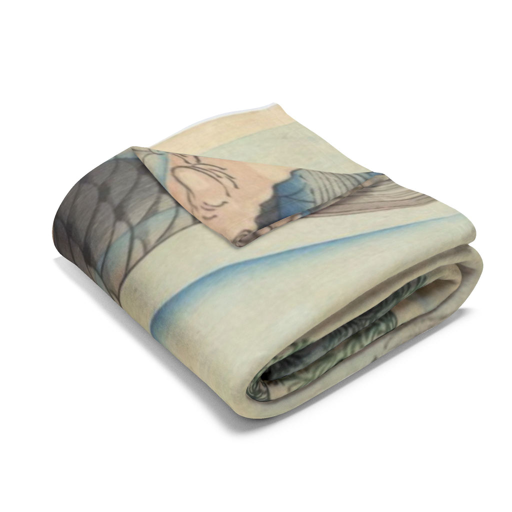 Kintaro on Koi Light Blue Arctic Fleece Blanket (3 Sizes)