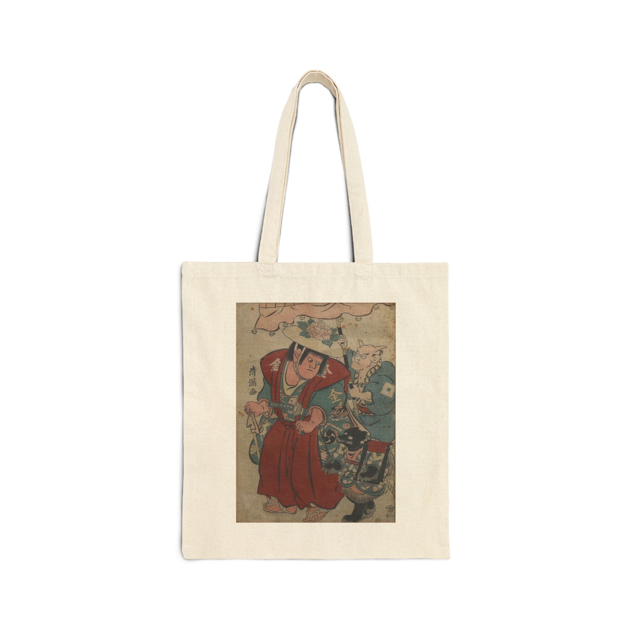 Tote Bag — Vintage Japanese Ukiyo-e Kintaro Print Canvas Tote