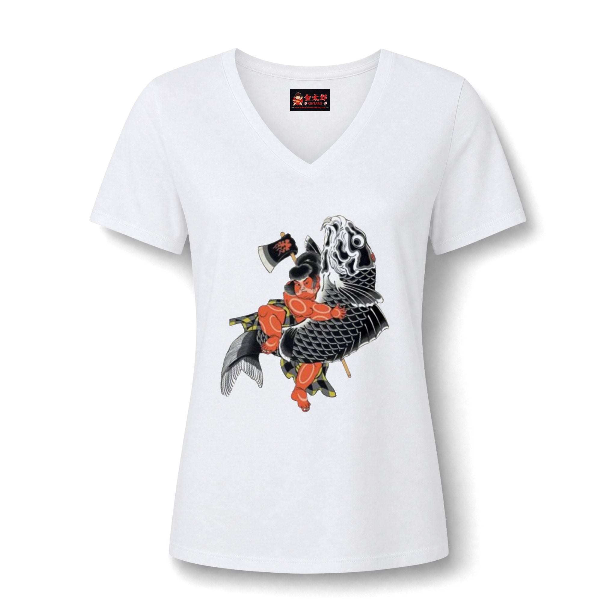 Kintaro and Koi V-Neck Tee  Women's Shirt
